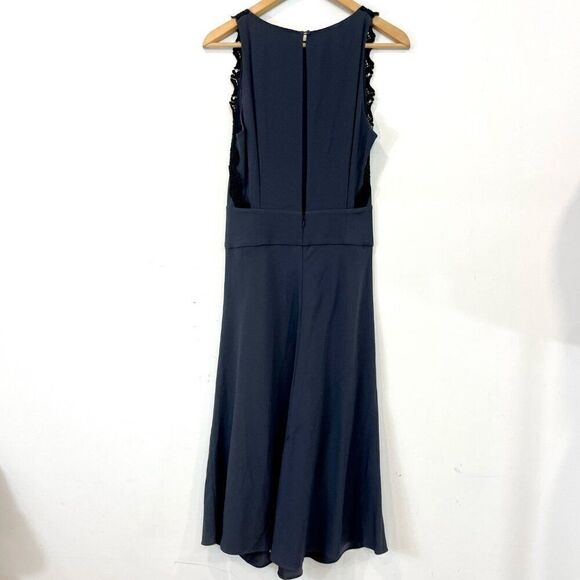 Aritzia Wilfred Isidore Midi Navy Blue Sleeveless Lace Trim Dress - Picture 2 of 11